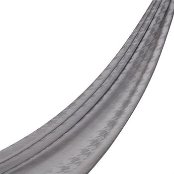 İpekevi Kazayağı Desenli Pamuk İpek Şal - Gümüş