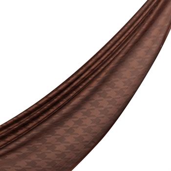 İpekevi Kazayağı Desenli Pamuk İpek Şal - Acı Kahve