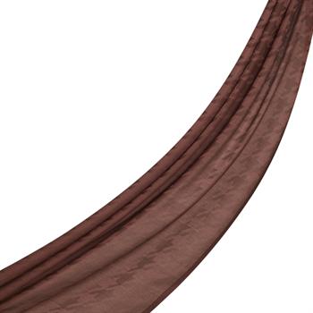 İpekevi Kazayağı Desenli Pamuk İpek Şal - Kahverengi