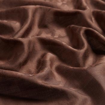 İpekevi Kazayağı Desenli Pamuk İpek Şal - Acı Kahve