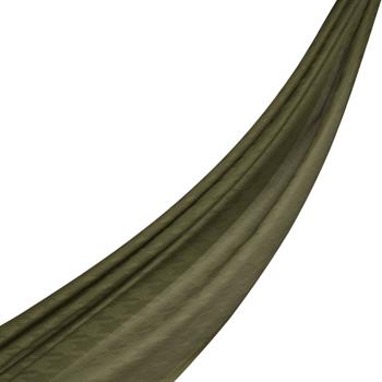 İpekevi Kazayağı Desenli Pamuk İpek Şal - Yeşil