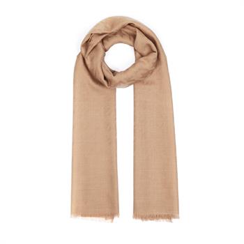 İpekevi Kazayağı Desenli Yün İpek Şal - Vizon