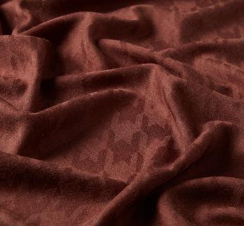 İpekevi Kazayağı Desenli Yün İpek Şal - Acı Kahve