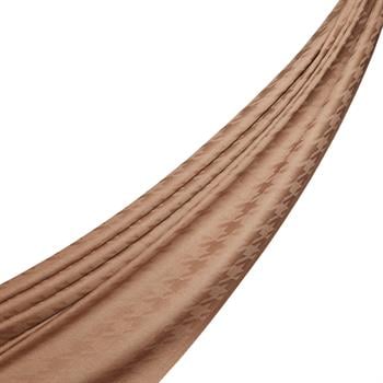 İpekevi Kazayağı Desenli Yün İpek Şal - Vizon