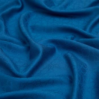 İpekevi Monogram Pamuk İpek Şal - Mini Seljuk - İndigo