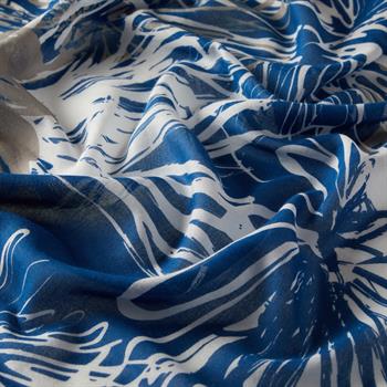 İpekevi Modal Pamuk Şal - Gölge Çiçeği - Lacivert