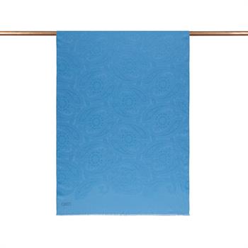 İpekevi Monogram Şal - Gökgülü Desenli - İndigo