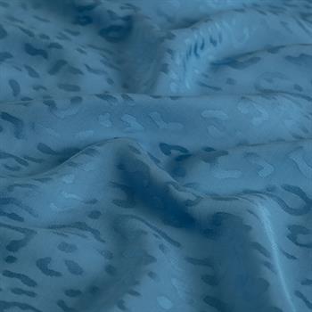 İpekevi Monogram Şal - Leopar Desenli - Bebe Mavisi