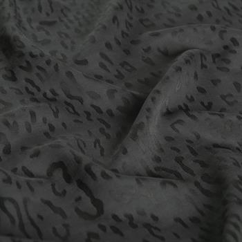 İpekevi Monogram Şal - Leopar Desenli - Füme
