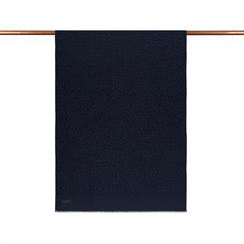 İpekevi Monogram Şal - Leopar Desenli - Lacivert