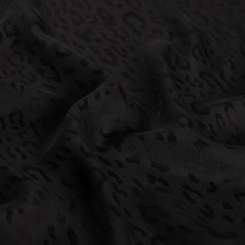 İpekevi Monogram Şal - Leopar Desenli - Siyah