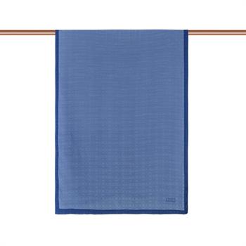 İpekevi Monogram Şal - Metalik Mavi