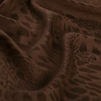 İpekevi Monogram Şal - Vahra Desenli - Acı Kahve