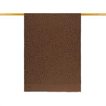 İpekevi Monogram Şal - Vahra Desenli - Acı Kahve