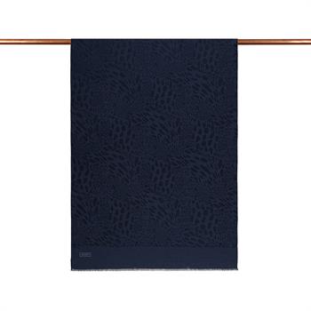 İpekevi Monogram Şal - Vahra Desenli - Lacivert