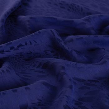 İpekevi Monogram Şal - Vahra Desenli - Saks Mavisi