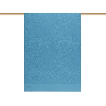 İpekevi Monogram Şal - Zebra Desenli - Bebe Mavisi