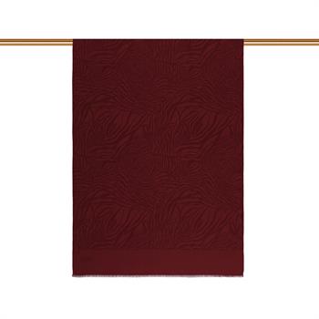 İpekevi Monogram Şal - Zebra Desenli - Bordo