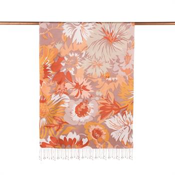 İpekevi Desenli İpek Şal - Nihavent Desenli - Kahve