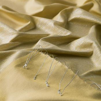 İpekevi Tek Taraflı İpek Şal - Düşes Simli - Gold