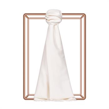 İpekevi Tek Taraflı İpek Şal - İnci Beyazı