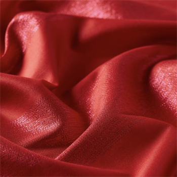 İpekevi Tek Taraflı İpek Şal - Simli Blok - Kırmızı