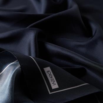 İpekevi Twill İpek Eşarp - Çerçeve - Lacivert