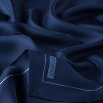 İpekevi Twill İpek Eşarp - Çerçeve - Okyanus Mavi