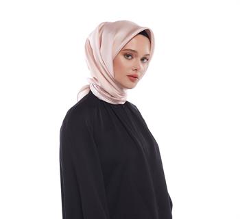 İpekevi Twill İpek Eşarp - Çerçeve - Pudra