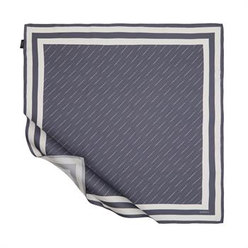 İpekevi Twill İpek Eşarp - Çizgili Signature - Açık Füme