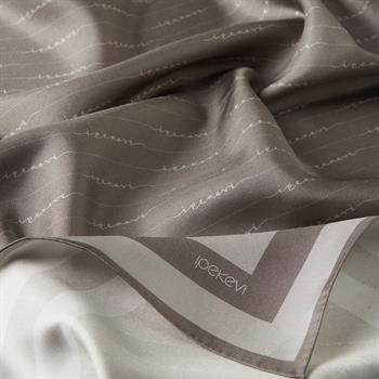 İpekevi Twill İpek Eşarp - Çizgili Signature - Taş
