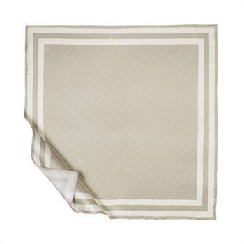 İpekevi Twill İpek Eşarp - Çizgili Signature - Nil Yeşili