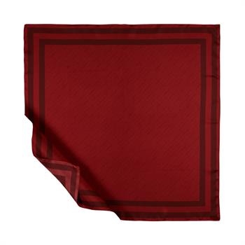 İpekevi Twill İpek Eşarp - Çizgili Signature - Kırmızı