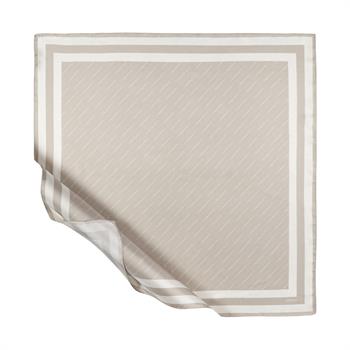 İpekevi Twill İpek Eşarp - Çizgili Signature - Açık Taş