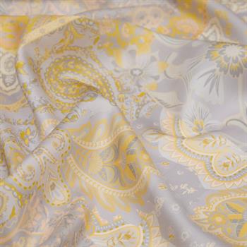 İpekevi Twill İpek Eşarp - Kırkmaya Desen - Sarı Gri