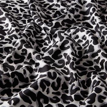 İpekevi Twill İpek Eşarp - Leopar Desenli - Siyah