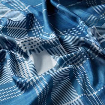 İpekevi Twill İpek Eşarp - London Ekose Desenli - Lacivert