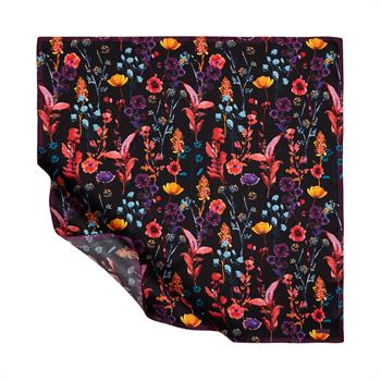 İpekevi Twill İpek Eşarp - Miniature Flower - Siyah