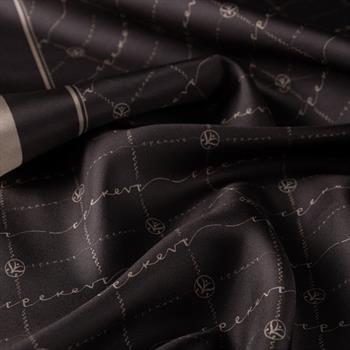 İpekevi Twill İpek Eşarp - Monogram - Acı Kahve Taş