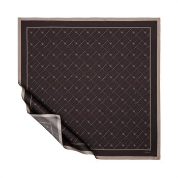 İpekevi Twill İpek Eşarp - Monogram - Acı Kahve Taş