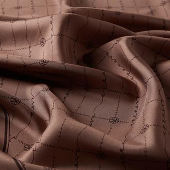İpekevi Twill İpek Eşarp - Monogram - Puslu Leylak