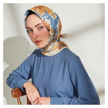İpekevi Twill İpek Eşarp - Nihavent Desenli - Krem