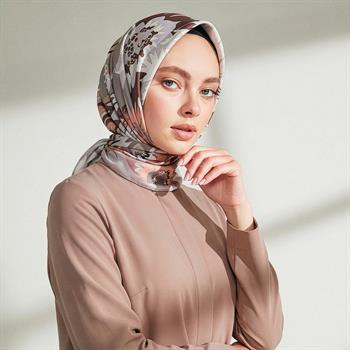 İpekevi Twill İpek Eşarp - Nihavent Desenli - Lila