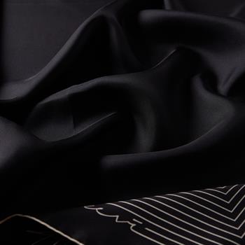 İpekevi Twill İpek Eşarp - Prive - Siyah Krem