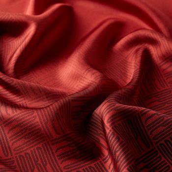 İpekevi Twill İpek Eşarp - Qufi Pattern - Osmanlı Kırmızısı