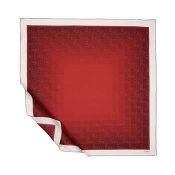 İpekevi Twill İpek Eşarp - Qufi Pattern - Osmanlı Kırmızısı