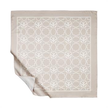 İpekevi Twill İpek Eşarp - Seljuk Monogram - Açık Taş