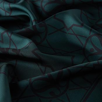 İpekevi Twill İpek Eşarp - Seljuk Monogram - Çam Yeşili