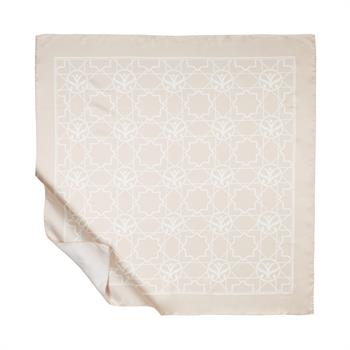 İpekevi Twill İpek Eşarp - Seljuk Monogram - Açık Fondöten