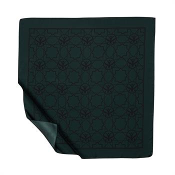 İpekevi Twill İpek Eşarp - Seljuk Monogram - Çam Yeşili